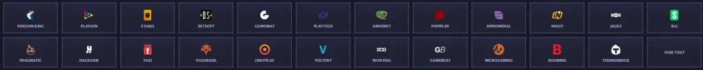 LolaJack Casino liste des fournisseurs de jeux et studios de machines à sous