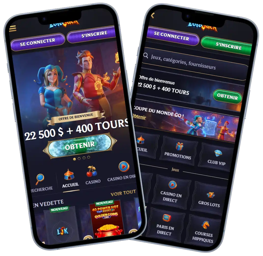 LolaJack Casino version mobile sur smartphone avec jeux et promotions
